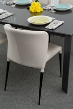 Комплект Concepto стол MATT GREY GLASS + стулья ARTHUR (рогожка)(беж)