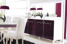 Комод столовый (с зеркалом) Ву Веlla Avangarde белый/фиолетовый глянец