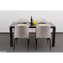 Комплект Concepto стол MATT GREY GLASS + стулья ARTHUR (рогожка)(любой)